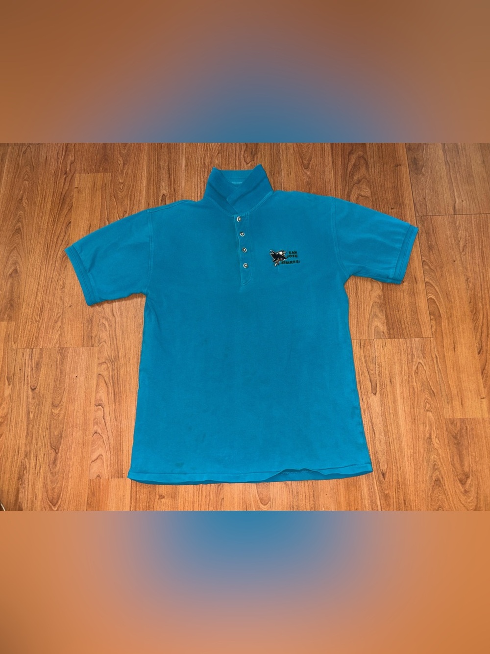 Vintage San Jose Sharks Polo Shirt Size Medium